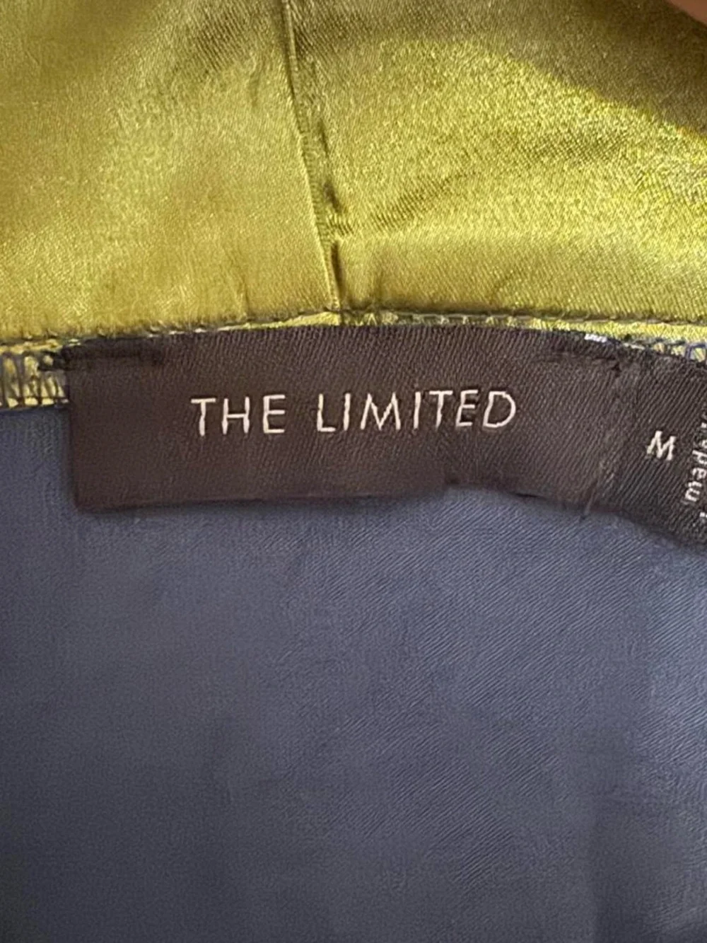 Vintage Y2K Colorblock Halter Top Olive Green & grey Satin Accent M